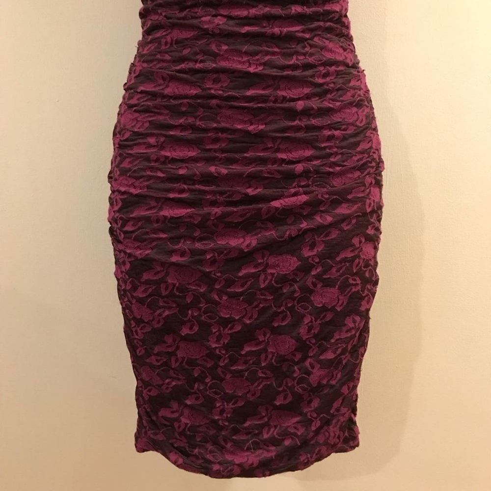 Free People Bodycon Mini Dress Cutout Maroon XS - Picture 6 of 16